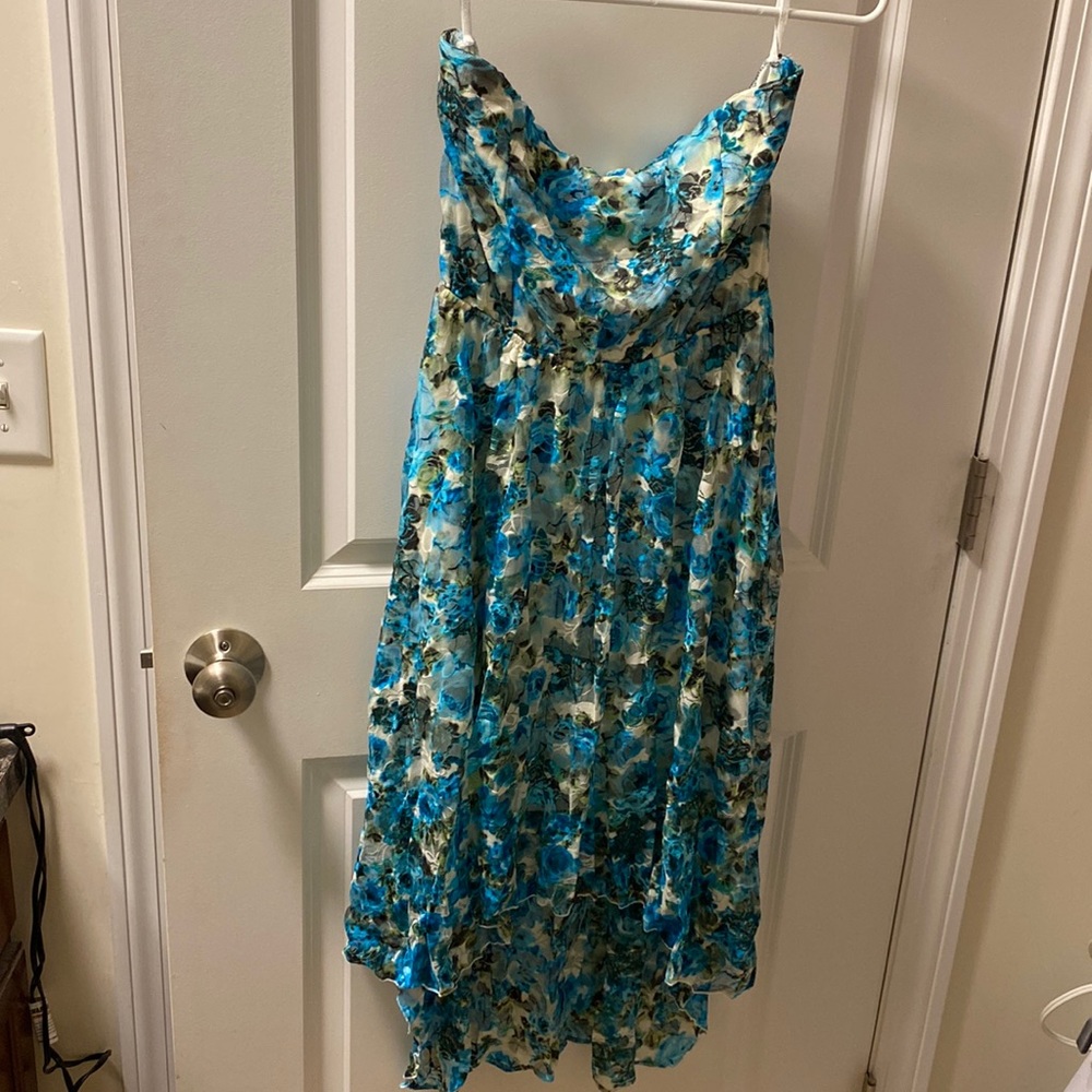 Brand new, tags attached, French Atmosphere brand strapless dress. Size L.